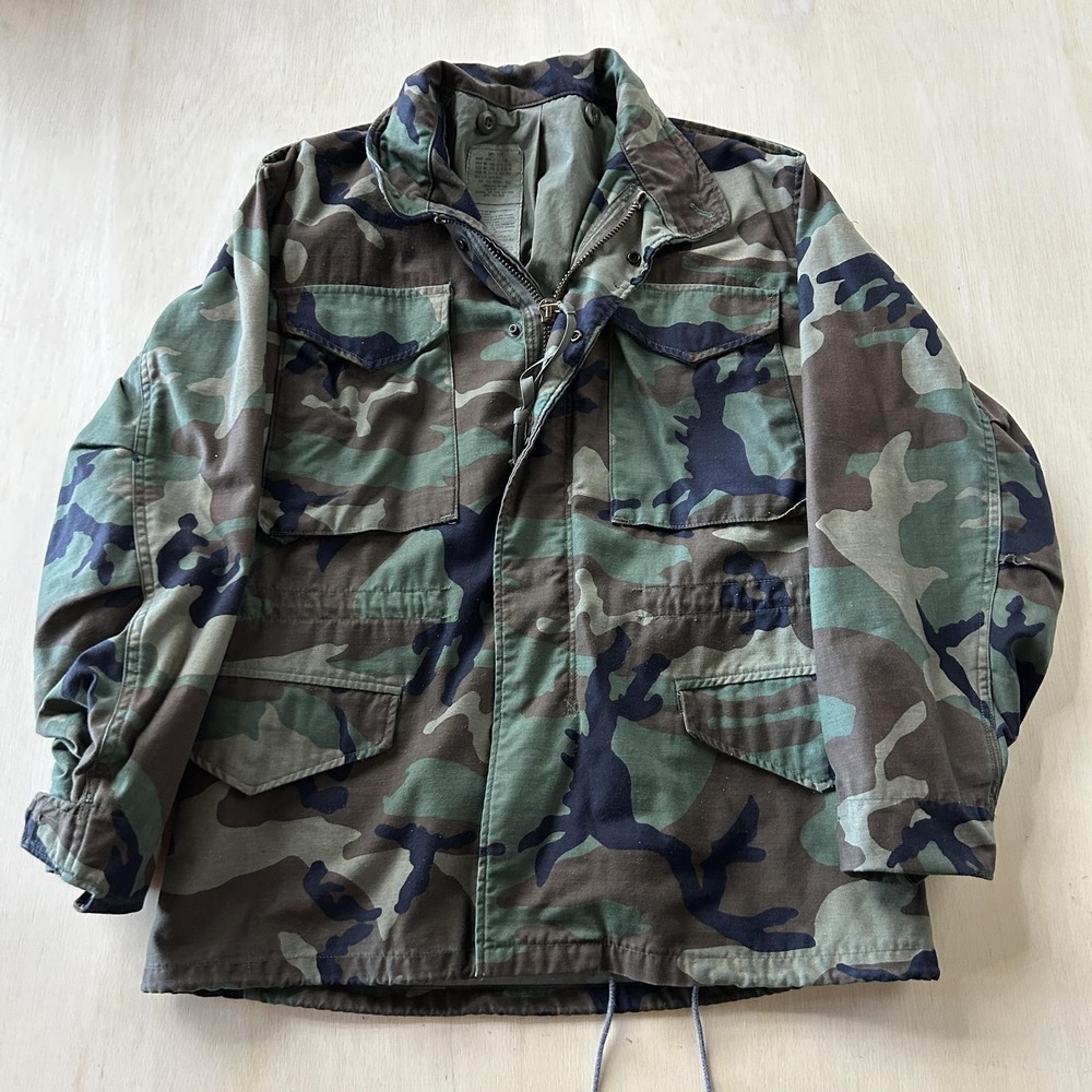 Vintage So-Sew Styles Military Coat Mens Small Short Camo Cold Weather Field